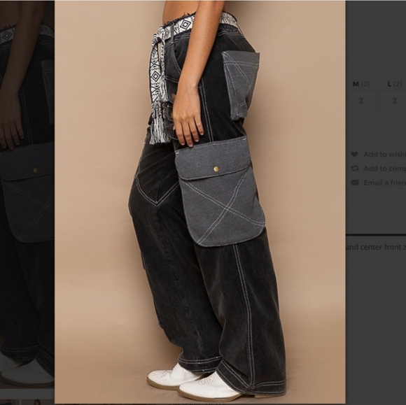 POL Twill and Thermal Knit Cargo Pants - Picture 2 of 11